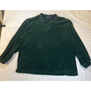 Vintage John Ashford Pull Over Green Ribbed Long Sleeve Men’s Top Extra Large
